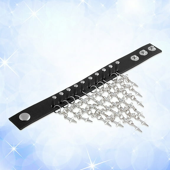 ORDDIART Black Metal Chain Bracelet for Men, Vintage Punk Style Chunky , 1 Pack Gift Accessory