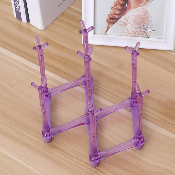 ORDDIART 1Pack Bottle Drying Rack Purple Plastic For Dining Room 17.5 X 9.5 X 5.5 In
