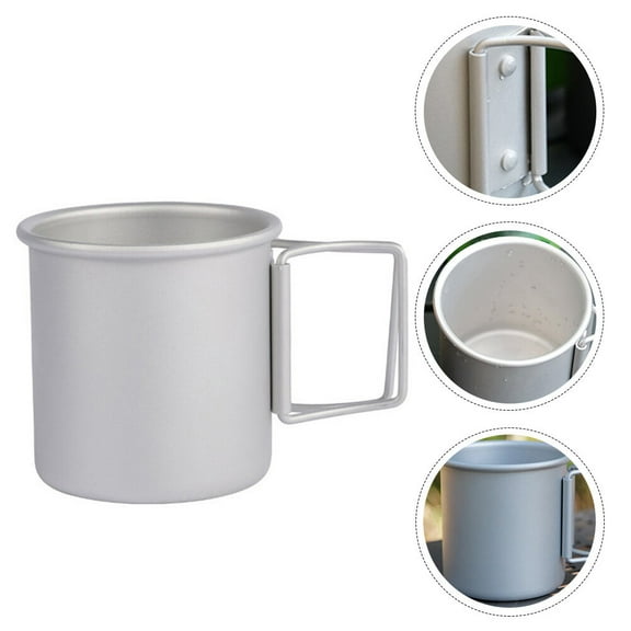 SOPOTUTU 1Pc Insulated Aluminium Alloy Water Mug Outdoor Camping Cup Silver
