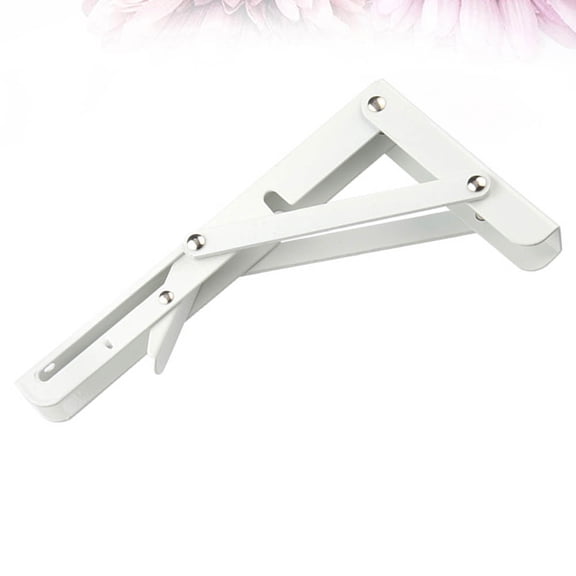 ORDDIART 1Pack Heavy Duty Folding Shelf Bracket White Steel Wall Mounted Support 14 Inch