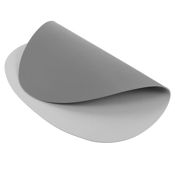ORDDIART 1Pack Oval Triangle Pu Placemat For Dining Table Heat Resistant And Insulation Dark Grey 17.68X14.54X0.08In