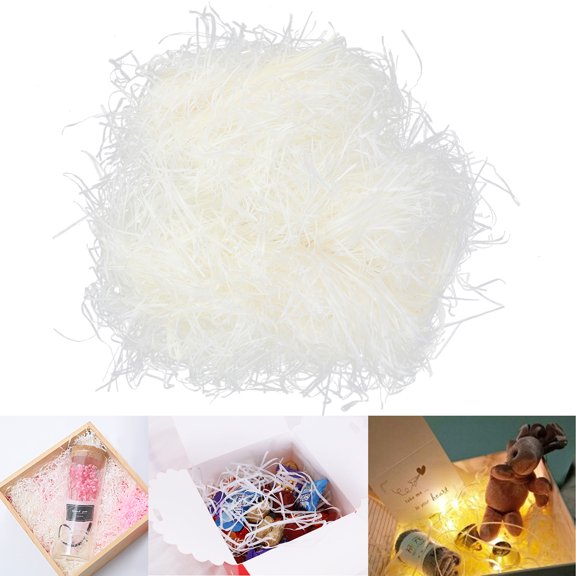 ORDDIART 1Pack Paper Shred Filler Cream White Tissue Natural Lafite present Wrapping Box Filling
