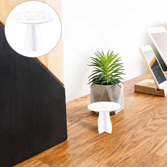 ORDDIART 1Pack White Acrylic Makeup Brush Drying Rack 5.1 x 5.1 x 0.4in for Girls and Ladies