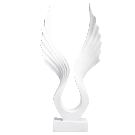 ORDDIART 1Pc Resin Sculpture Angel Wing Statue 42x0.3937x19x0.3937in for Home Decor