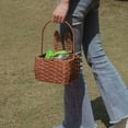 thumbnail image 1 of SOPOTUTU Woven Picnic Basket with Iron Frame, Includes Fruit Storage and Chocolate Holder, and Stylish, 1 Piece, 1 of 8