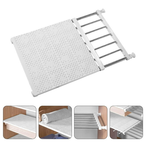 SOPOTUTU White Closet Shelf Divider High-Carbon Steel Organizer for Home Storage 1 Set