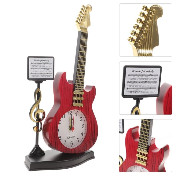 ORDDIART Decorative Table Clock Red Plastic 1Pcs 9.4x4.6in