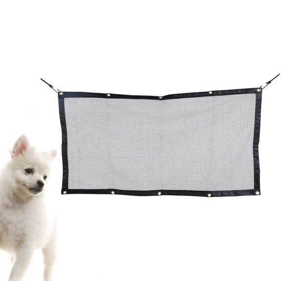 ORDDIART Dog Safety Fence 1 Piece Black Mesh Metal and Plastic Barrier for Dogs 45.3 x 24.4 x 0.4 Inches