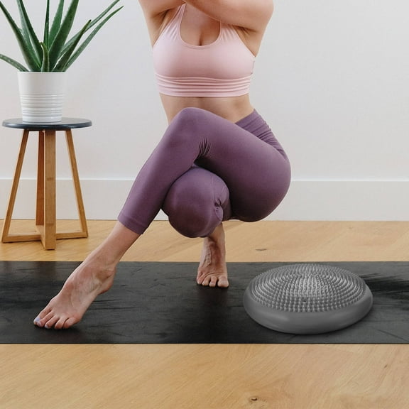SOPOTUTU Wobble Fitness Cushion Wobble Cushion Grey PVC 1Set Posture Correction
