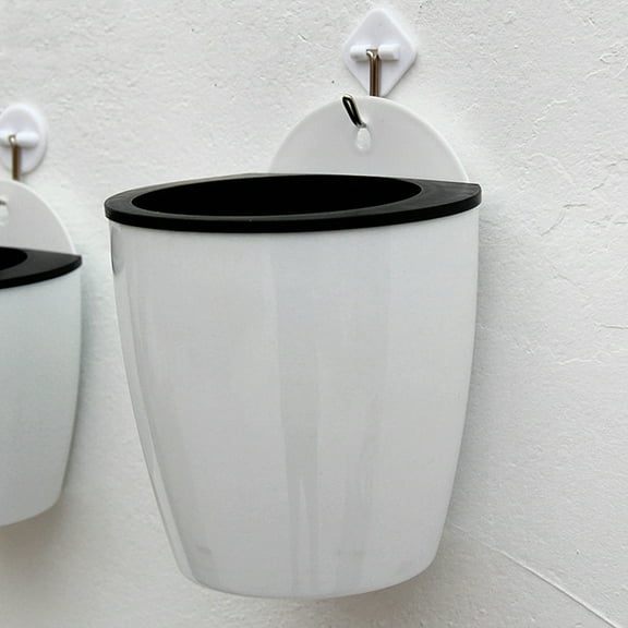 ORDDIART 1Pcs White Resin Plant Container for Seeding Cutting Nursery on Patio Balcony