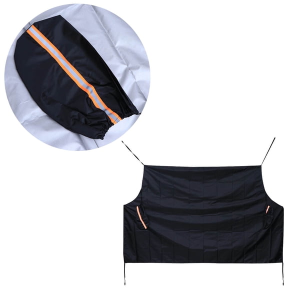 ORDDIART Black Cotton Windshield Sunshade Cover with Anti Theft Security Flaps and Ties