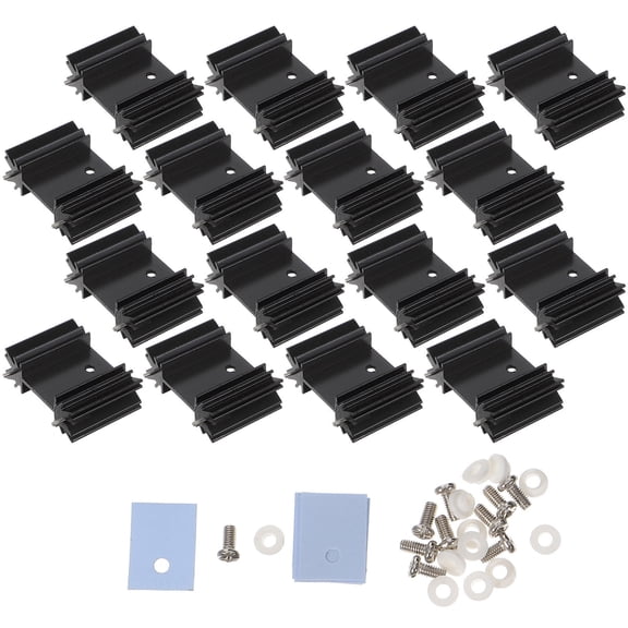 ORDDIART 1Set Aluminum Radiator Heat Sink for Electronic Cooling in Silver 3.4X2.5X1.2Cm