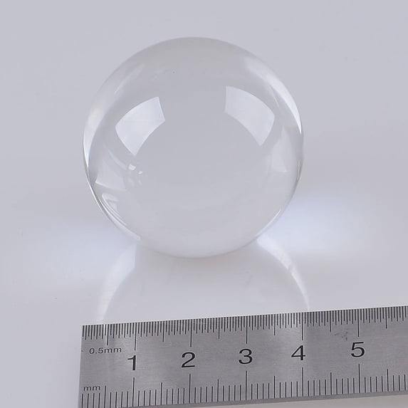 SOPOTUTU Clear Glass Sphere Decorative Orb, White Round Crystal , Artificial Glass Globe for Home Decor, 1 Set