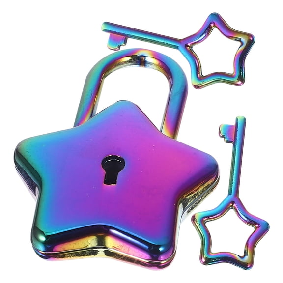 ORDDIART 1Set Cute Padlock Star Shaped For Diary Book Locking Alloy DIY Accessory