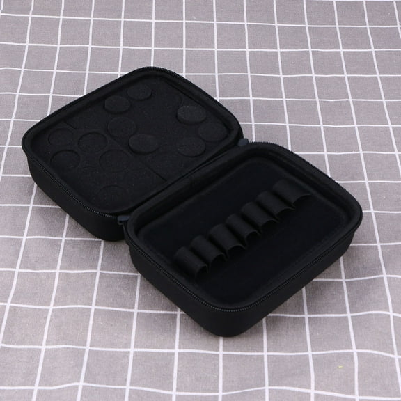 ORDDIART 1Set Essential Oils Travel Case Black Portable Storage Box with Nylon EVA for Women Men Trip Luggage