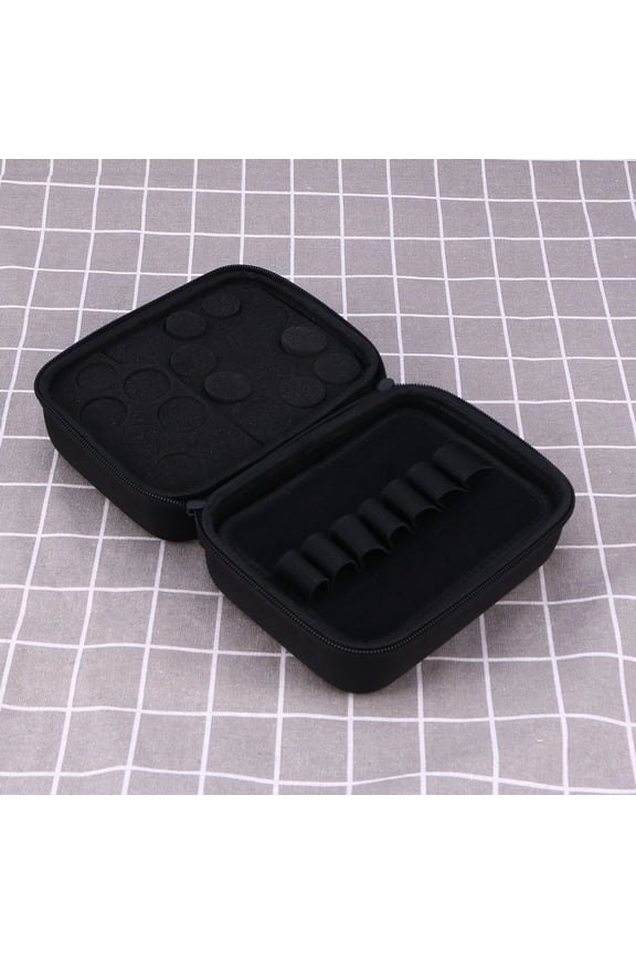 1Set Essential Oils Travel Case Black Portable Storage Box with Nylon EVA for Women Men Trip Luggage