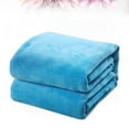 thumbnail image 1 of ORDDIART 1Set Flannel Fleece Blanket Rectangular Sky Blue 120x79in Warmth Cozy Home Use, 1 of 8