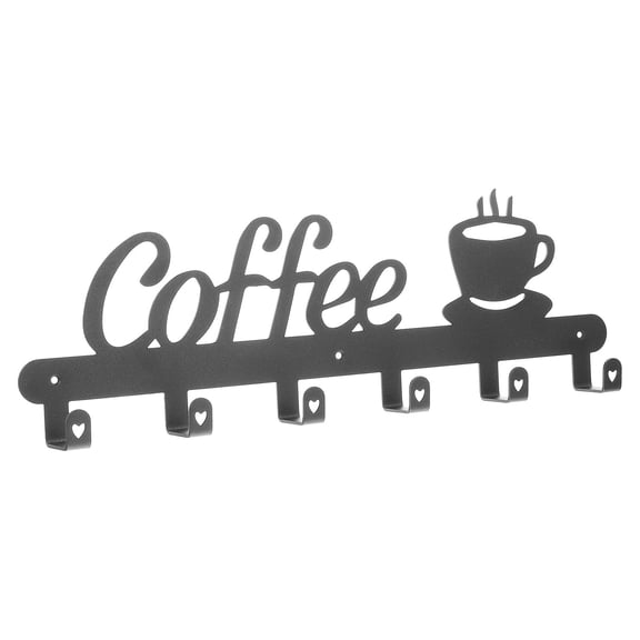 SOPOTUTU Wall Mounted Iron Mug Holder Rack for Kitchen Coffee Cups, Wall Storage Organizer and Home Decor, 1 Set