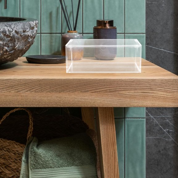 ORDDIART 1Set Laundry Room Containers Clear Design Acrylic Organizer 15.50X8.30X5.30CM