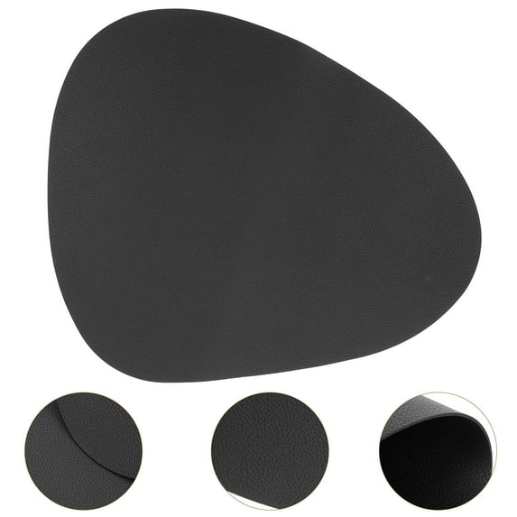 ORDDIART 1Set Table Mat Black Pu Material Heat Resistant For Dining Table