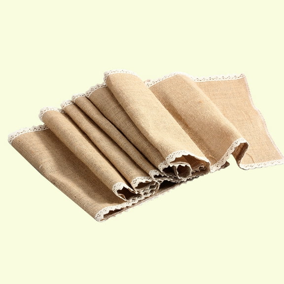 ORDDIART 1Set Table Runner Rectangular Khaki 11.8x108.3in Natural Jute Rope Vintage Rustic Table Decor for Wedding