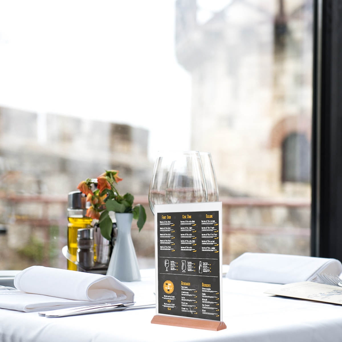 SOPOTUTU Acrylic Menu Holder Set for Wedding, Event, Restaurant, Party ...