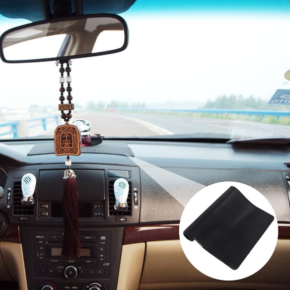 ORDDIART 1Set Universal Car Dashboard Pad Mat Non Slip Black Rectangular Design for Office Use 15.7x7.9x0.3in