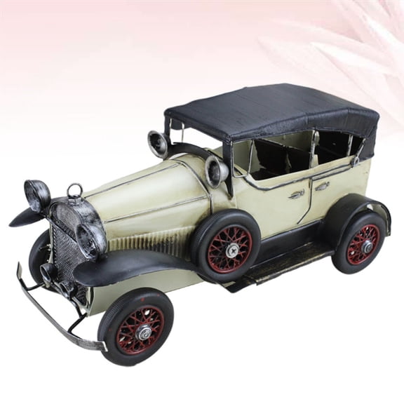 SOPOTUTU White Vintage Iron Truck Model Decorative Craft for Home Office Desk Shelf Decor Supplies