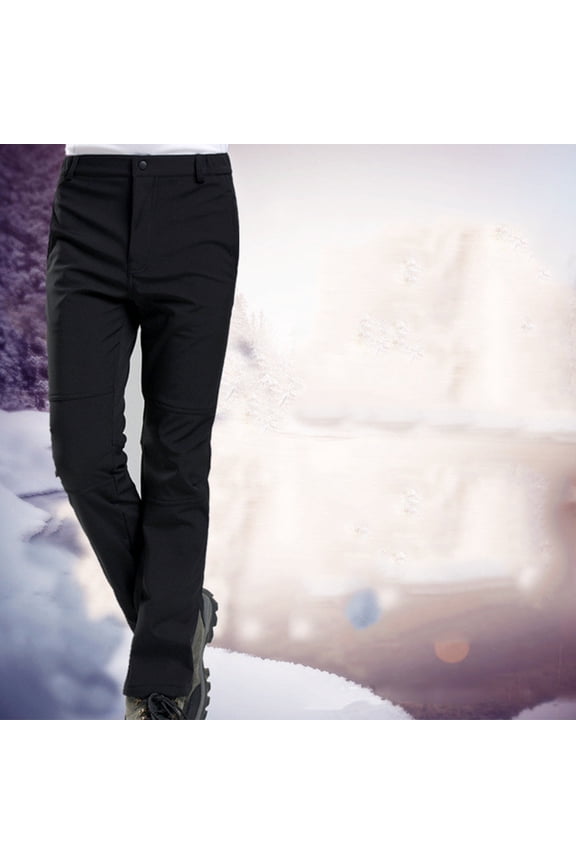 Windproof Sports Pants Softshell Black Lightweight Quick Dry Skiing Use
