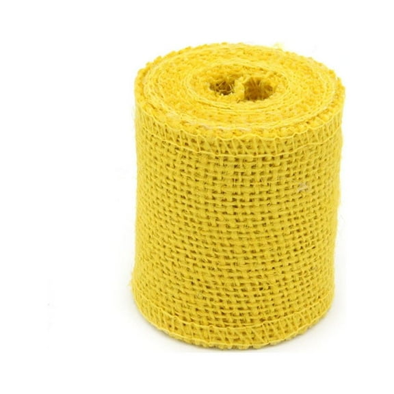 ORDDIART Yellow Jute Burlap Ribbon 1 Set for Christmas, Wedding, Crafts, Wrapping, Rustic Decorations