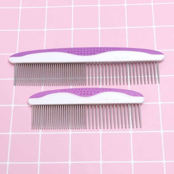 ORDDIART 2 PCS Pet Grooming Supplies Purple Green Color for Dogs Cats Travel Competitions 5.3in x 1.8in x 0.2in