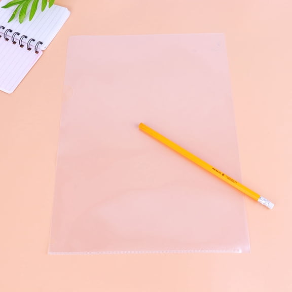 ORDDIART 20Pcs L Shape Transparent Plastic Document Folder for Office Use 12.2x7.9x0.04in