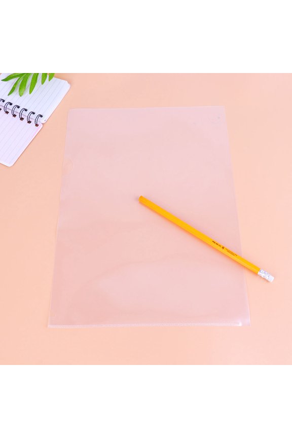 20Pcs L Shape Transparent Plastic Document Folder for Office Use 12.2x7.9x0.04in