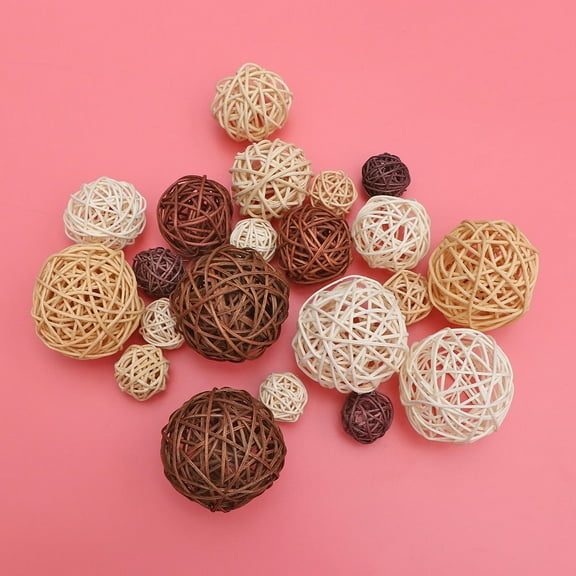ORDDIART 21Pcs Rattan Ball Natural Woven Vine Balls For Diy Decorations And Spring Decorations