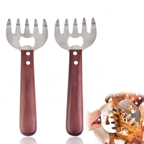 SOPOTUTU Heavy Duty Stainless Steel BBQ Meat Set of 2, Shredder Forks for Pulled Pork and Meat