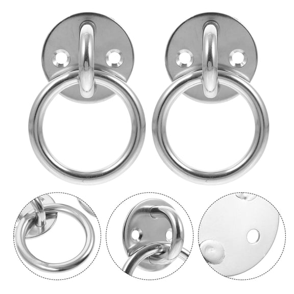 ORDDIART 2-Pack Stainless Steel Ceiling Pad Eye Hook Kit, Heavy Duty Round Mount Fittings for Secure Hanging