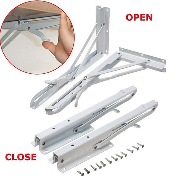 SOPOTUTU 2Pcs 90 Degree Folding Support Bracket Wall Mounted with Spring Lock Multi Color