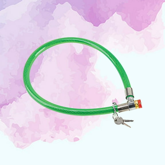 SOPOTUTU Green Steel Cable Chain Lock with Keys for Bike Security and Anti-Theft
