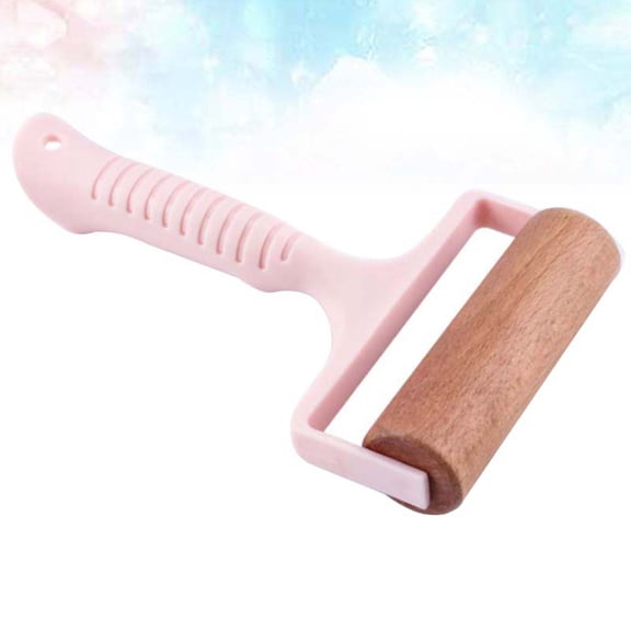 ORDDIART 2Pcs Pink Cylinder Wooden Plastic Baking Tool Rolling Pin for Kids 7.9In