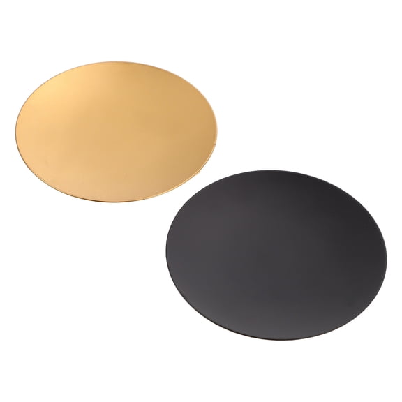 ORDDIART 2Pcs Round Metal Trays Modern Design Candlestiick Holders Table Centerpiece Tray For Home And Restaurant