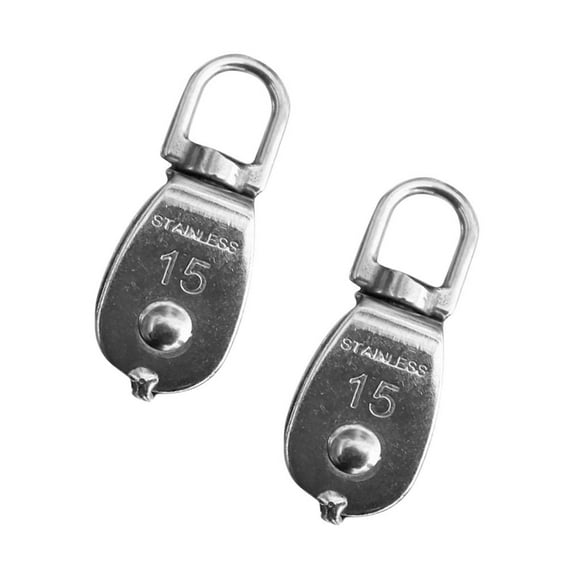 ORDDIART 2Pcs Single-sheaved Roller Standing Block Pulley Stainless Steel 304 60mm