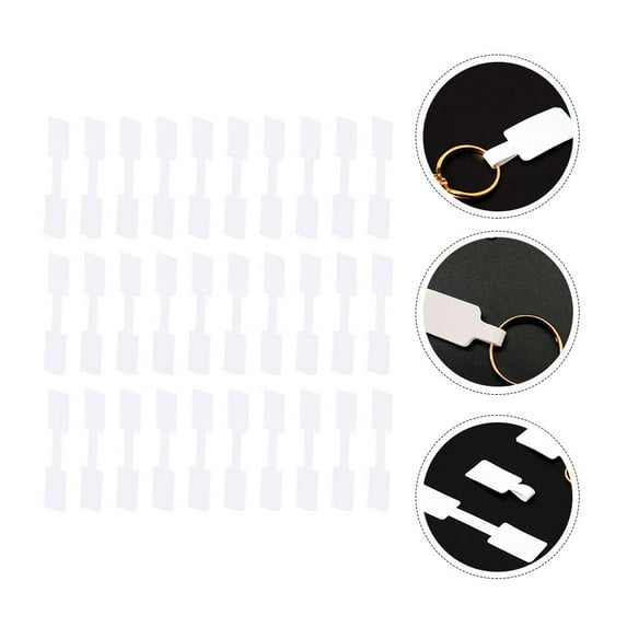 ORDDIART 300Pcs Paper Tags for Jewelry Marking and Organization 6X1.2Cm Self Adhesive White