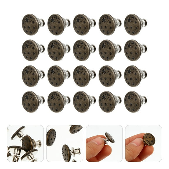 ORDDIART 30Pcs No-Sew Jeans Button Detachable Alloy Replacement for Adults Daily Use and DIY Projects