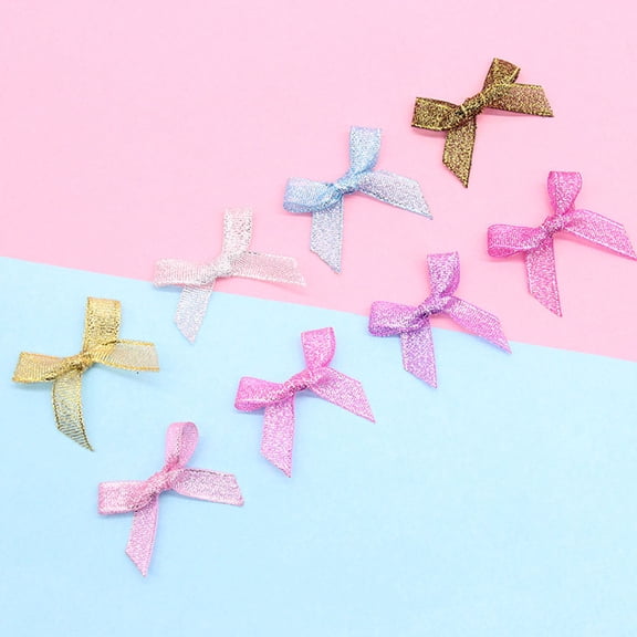 SOPOTUTU 100Pcs Cute Soft Bowknot Sewing Accessories Silver for Crafting