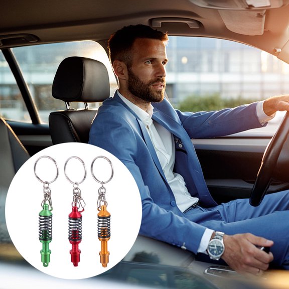 ORDDIART 3Pcs Aluminium Alloy Key Holder Keyring for Car Decoration in 4.72X1.18X0.59in