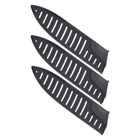 ORDDIART 3-Pack Black Plastic Sheath Covers 11.8x2.2x0.4in for 8-Inch Kitchen Knives