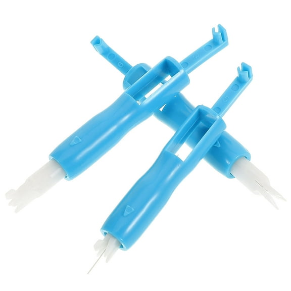 ORDDIART 3Pcs Small Needle Threaders Blue Plastic and Metal for Manual Sewing