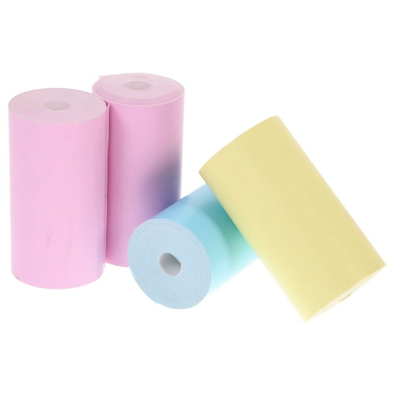 ORDDIART 4Pcs Assorted Color PVC Thermal Printing Paper for Office 5.7x11.8in