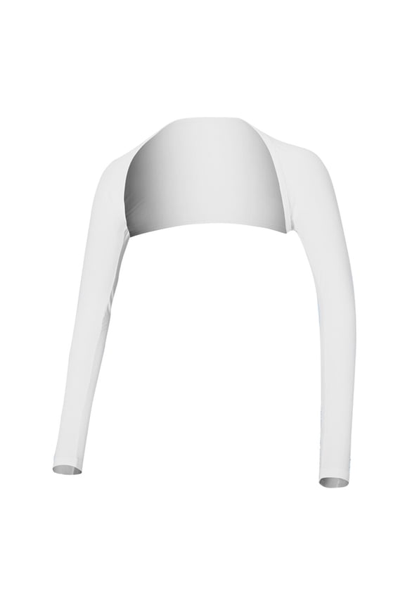 Breathable White Sunscreen Gloves Arm Cover with Stretch Elbow Movement