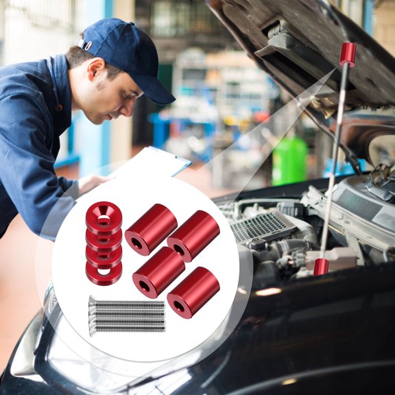 ORDDIART 4-Pack Front Car Hood Vent Spacer Risers 3x2CM for Improved Ventilation and Vehicle Modification Accessories